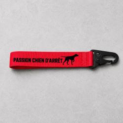 Porte-cl&eacute; Chasse - Passion chien d'arr&ecirc;t - Rouge