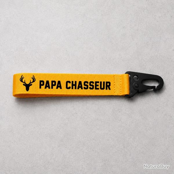 Porte-cl� Chasse - Papa chasseur - Jaune