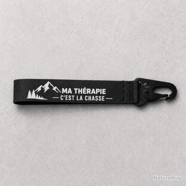 Porte-cl� Chasse - Ma th�rapie c'est la chasse - Noir