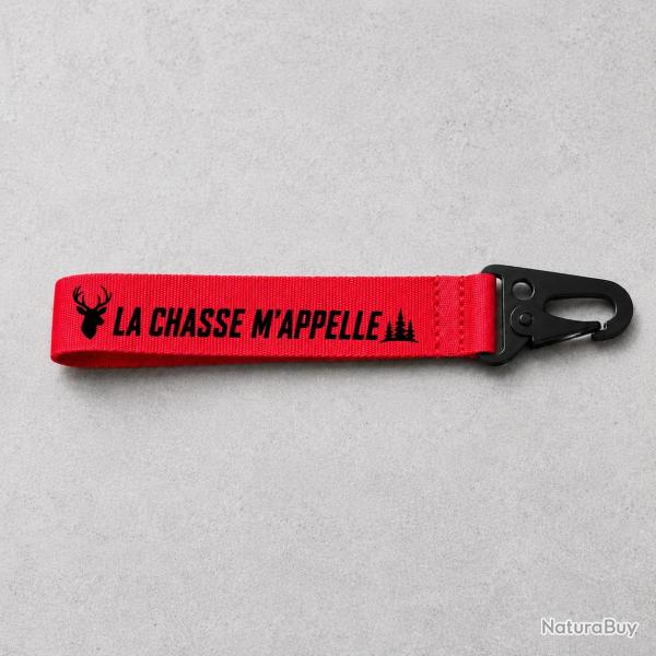 Porte-cl� Chasse - La chasse m'appelle - Cerf - Rouge