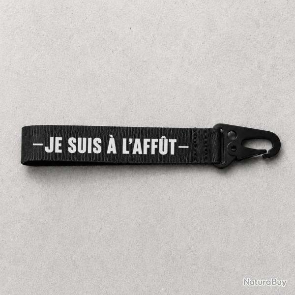 Porte-cl� Chasse - Je suis � l'aff�t - Noir