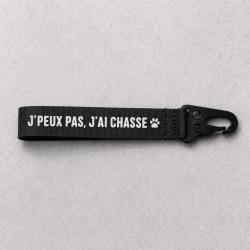 Porte-cl&eacute; Chasse - J'peux pas, j'ai chasse - Noir
