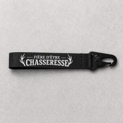 Porte-cl&eacute; Chasse - Fi&egrave;re d'&ecirc;tre chasseresse - Noir