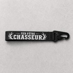 Porte-cl&eacute; Chasse - Fier d'&ecirc;tre chasseur - Noir