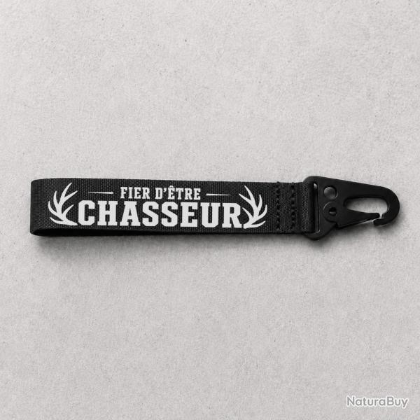 Porte-cl� Chasse - Fier d'�tre chasseur - Noir