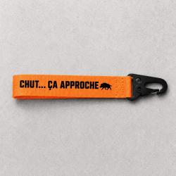 Porte-cl&eacute; Chasse - Chut, &ccedil;a approche - Orange