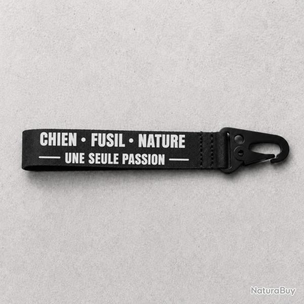 Porte-cl� Chasse - Chien, fusil, nature - Noir