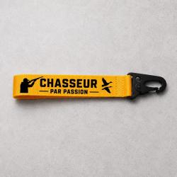Porte-cl&eacute; Chasse - Chasseur par passion - Jaune