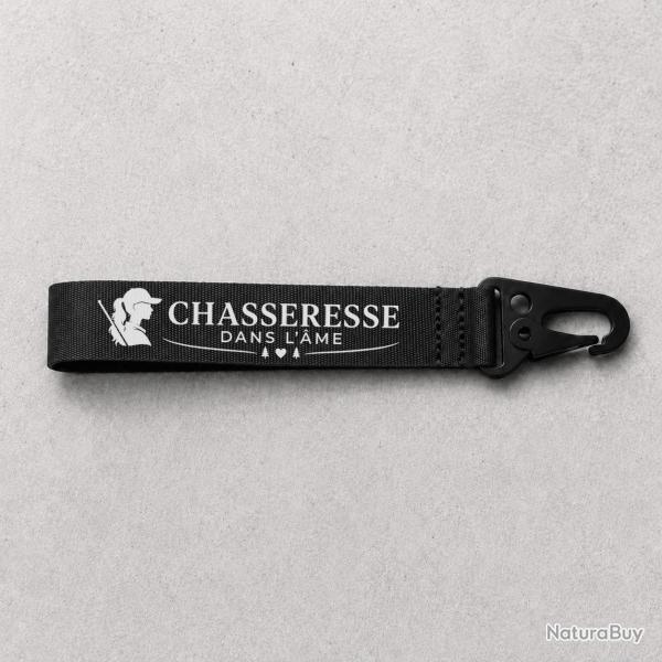 Porte-cl� Chasse - Chasseresse dans l'�me - Silhouette - Noir