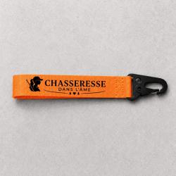 Porte-cl&eacute; Chasse - Chasseresse dans l'&acirc;me - Silhouette - Orange