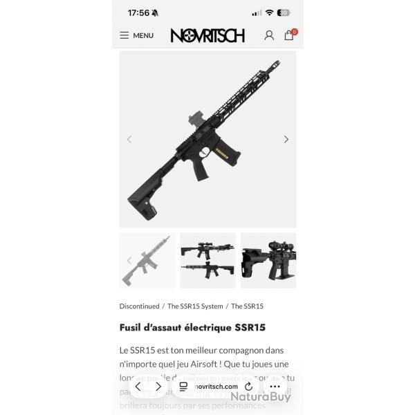 Pack complet airsoft : r�plique ssr 15 novritsch