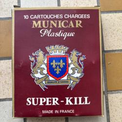 10 cartouches calibre 12/70 Municar avec sa bo&icirc;te d'origine, plomb 8