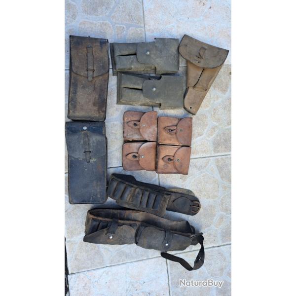 Lot de cartouchieres militaire et civil