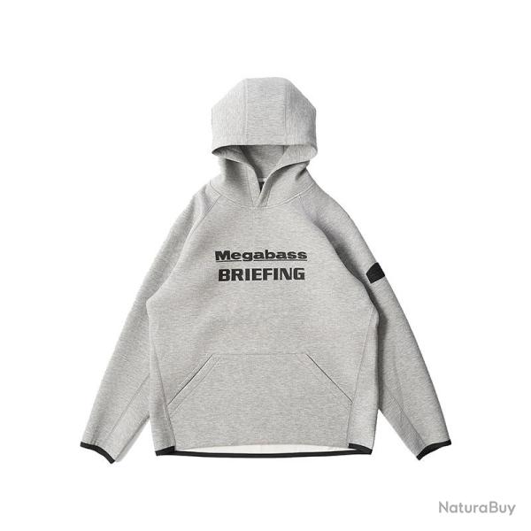 Sweat � capuche MEGABASS x BRIEFING Jolly roger emblem hoodie gray XL