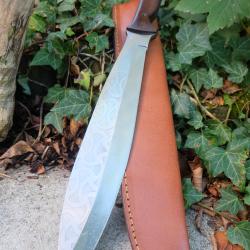 Grand Couteau Kukkri Gurkha Celtique Lame Acier Carbone 1055 Manche Micarta Etui Nylon Artisan