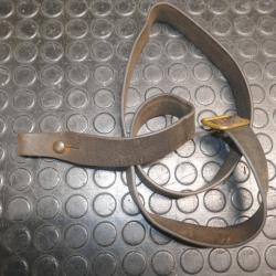 Bretelle en cuir fauve de Berthier garnitures laiton (convient aussi pour le Gras)
