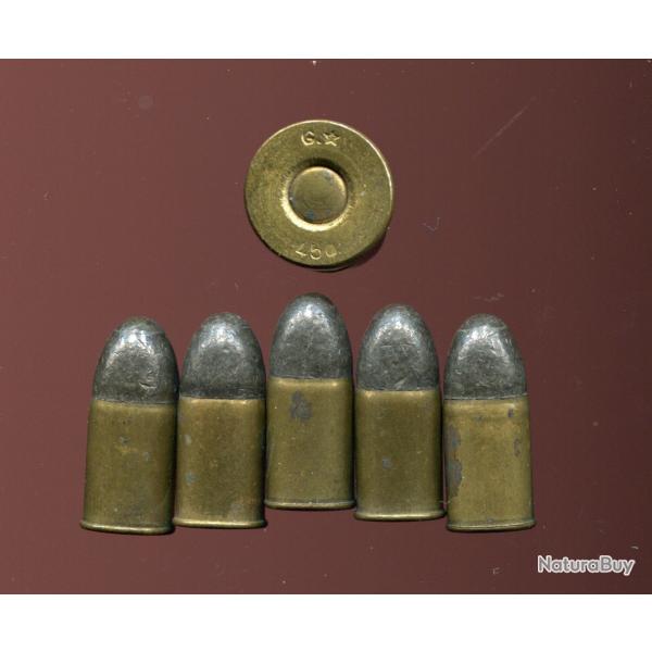 Lot de 6 cartouches .450 Bull Dog  - marquage : G* 450 - PORT COMPRIS