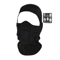 Cagoule noire quatre en un extensible avec nez polaire