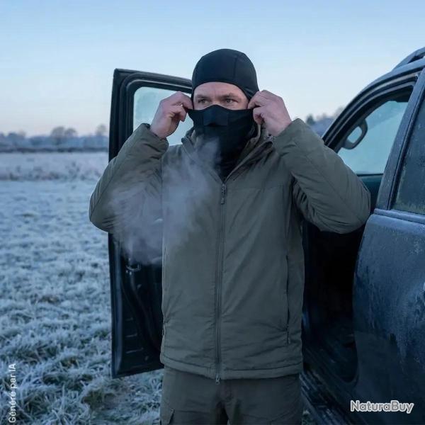 Cagoule noire quatre en un extensible avec nez polaire