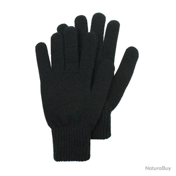 Gants tactiles noirs extensibles int�rieur gratt� 24 cm