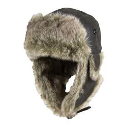 Chapka marron en simili cuir polyester enduit PU 59