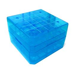 1 bo&icirc;te en polypropyl&egrave;ne 25 places pour stocker des dosettes ou de la munition - Bleu