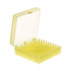 1 bo&icirc;te en polypropyl&egrave;ne 100 places pour stocker des dosettes - Jaune