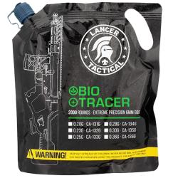 BILLES AIRSOFT 6MM BIO TRA&Ccedil;ANTES VERTES 0.25G X 2000 EN SACHET