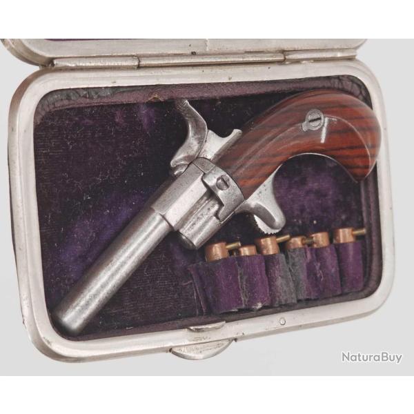 RARE PORTE-MONNAIE PISTOLET LEFAUCHEUX CALIBRE 5MM � BROCHE - FRANCE / BELGIQUE XIX� Cat�gorie D�e