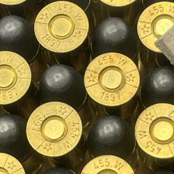 Boite m&eacute;tal d'origine de munitions 455 Webley (Collection)