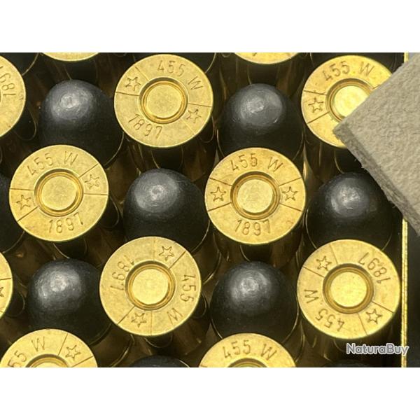 Boite m�tal d'origine de munitions 455 Webley (Collection)