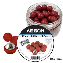 50 balles Titan cal.50 coeur bille acier pour T4E cal.50 12.7mm - Aegon