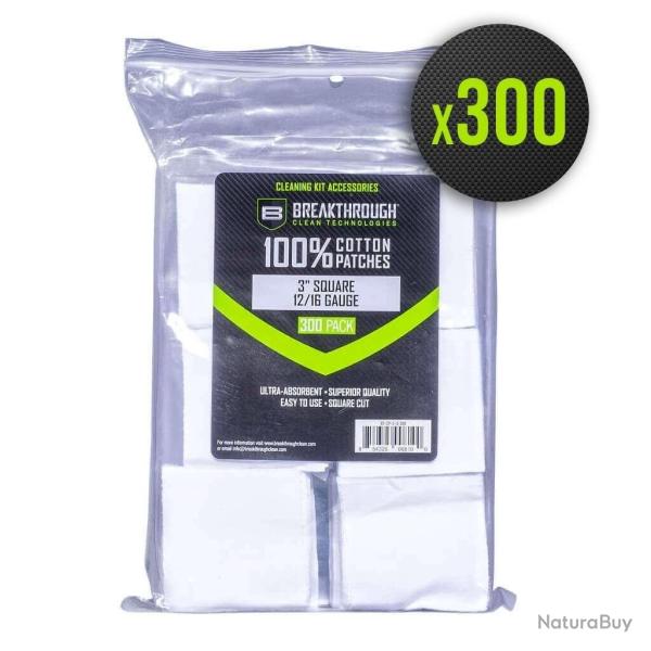 PATCHS COTON BREAKTHROUGH 7.6 X 7.6CM X300