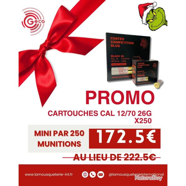 GECO Competition Slug Black 26 - Carton de 250 munitions NO�L Promo
