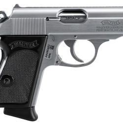 PISTOLET WALTHER PPK INOX CALIBRE 9 MM BROWNING COURT (380 ACP)