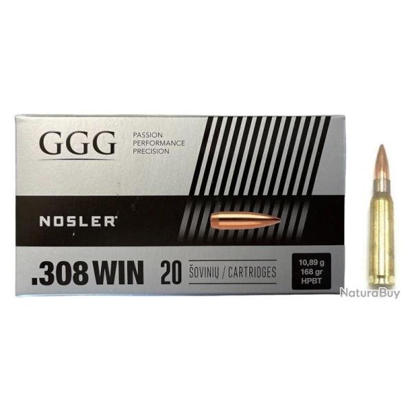 MUNITIONS GGG 308WIN 168GR NOSLER X20