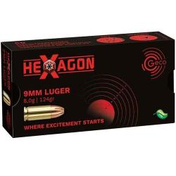 MUNITIONS GECO 9mm LUGER 124GR/8.0G HEXAGON X50