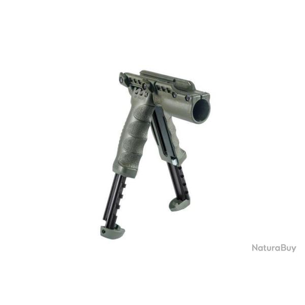 POIGNEE BIPIED FAB DEFENCE ROTATIVE VERTE AVEC SUPPORT LAMPE