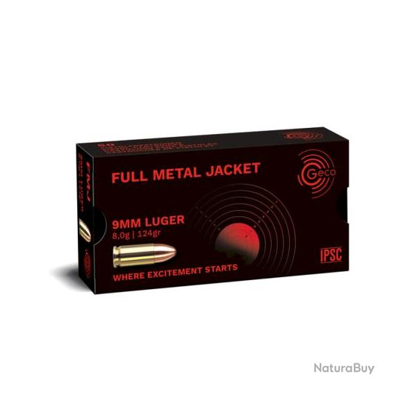 MUNITIONS GECO 9X19 FMJ 8.0G/124GR