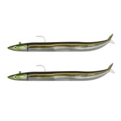 Leurre souple Double Combo Sand Eel Offshore 10CM-10GR, Khaki