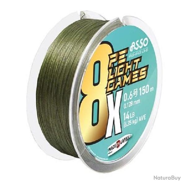 Tresse Light Games 8xpe Green 150m 150M - 0.165MM - 1.0