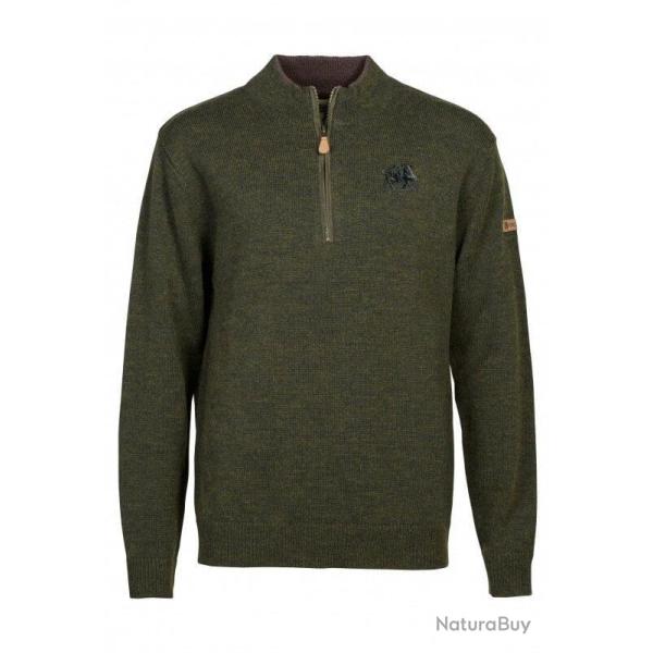 Pull Chasse Homme brod� sanglier col chemin�e Islande PERCUSSION-M