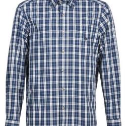 Chemise bleue &agrave; carreaux manches longues dorset PERCUSSION-XL