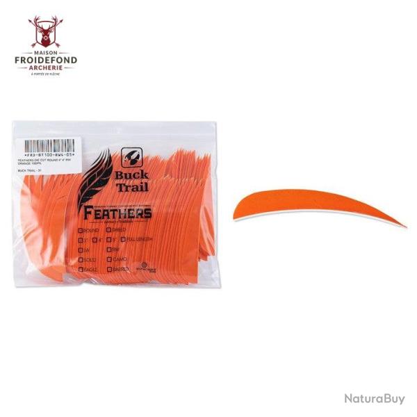 Plume Naturelle Parabolique 4" - Orange / BuckTrail
