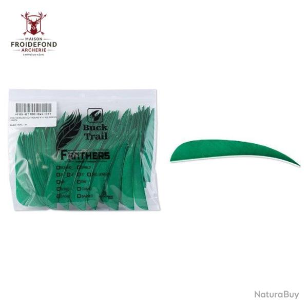 Plume Naturelle Parabolique 4" - Vert / BuckTrail