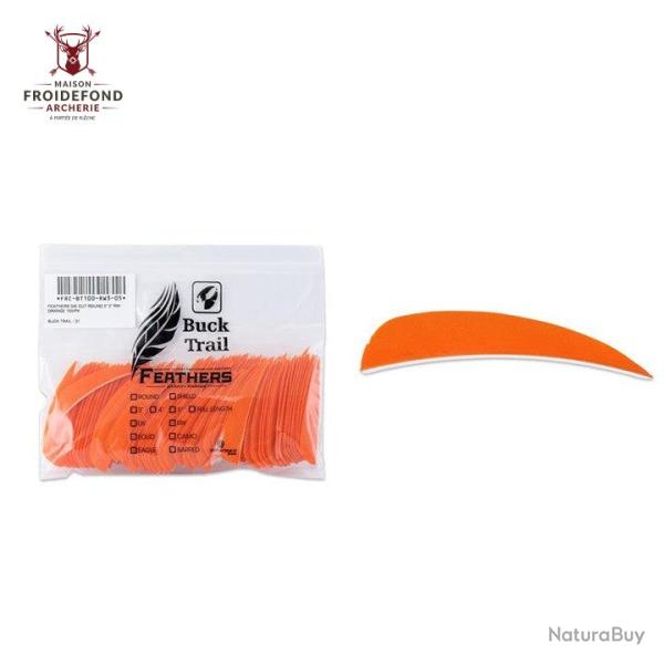Plume Naturelle Parabolique Uni 3" - Orange / Buck Trail