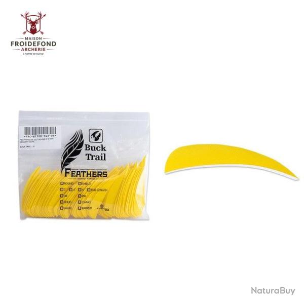 Plume Naturelle Parabolique Uni 3" - Jaune / Buck Trail