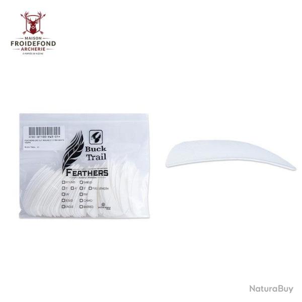Plume Naturelle Parabolique Uni 3" - Blanc / Buck Trail