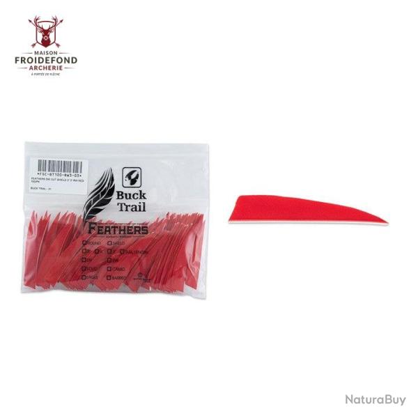 Plume Naturelle Shield 3" - Rouge / BuckTrail
