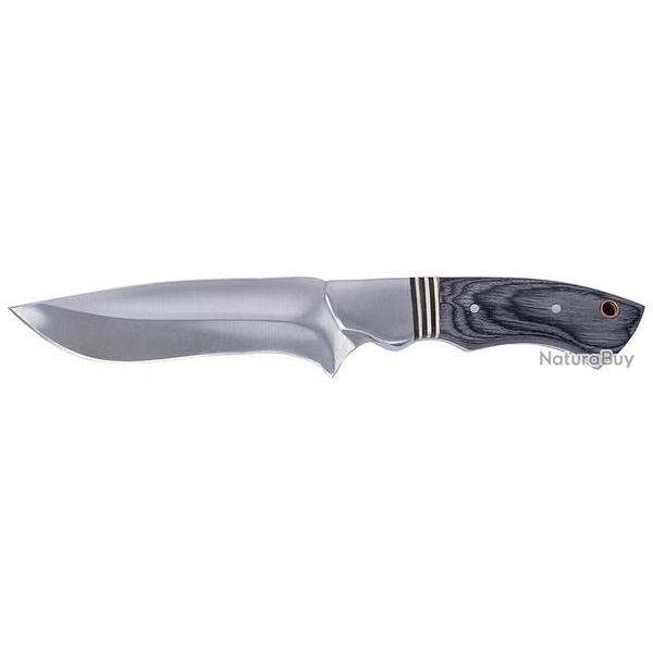 Couteau Ravik turku manche bois de pakka noir lame 11.5 cm �tui cuir